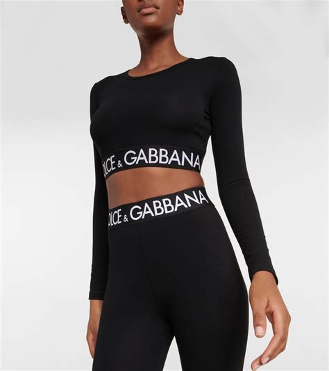 dolce gabbana top black|dolce and gabbana cropped top.